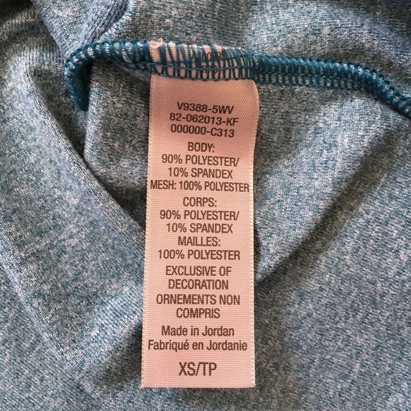 Champion Duo Dry  1/4 Zip Long Sleeve Grayish Green Blue  Activewear Top Size XS - Picture 6 of 16